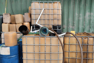 Imagen de robo de combustible en Orotina durante allanamiento