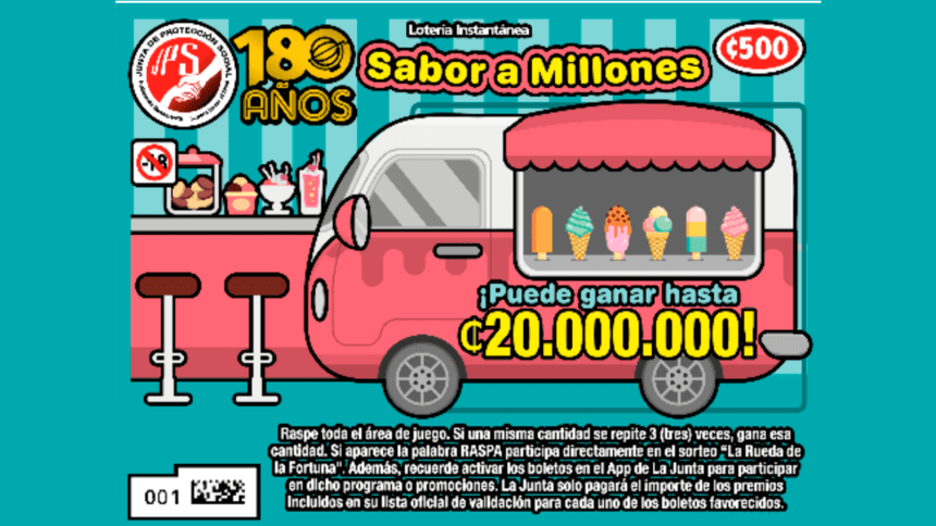 Lotería instantánea “Sabor a Millones” reparte hasta 20 millones