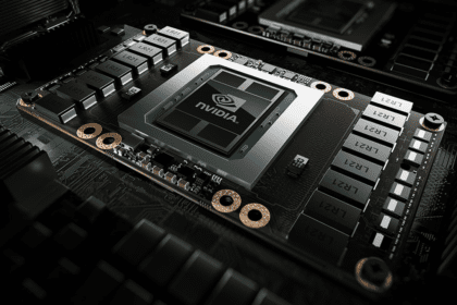Chips IA de Nvidia instalados en una placa de servidor de alta gama