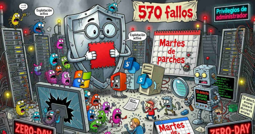 ¡Récord histórico! Microsoft corrige 570 fallas con ayuda de IA