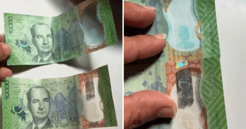 billete de ₡10.000 es falso