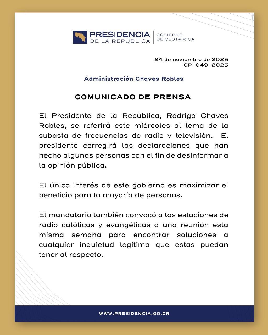 subasta de frecuencias en Costa Rica